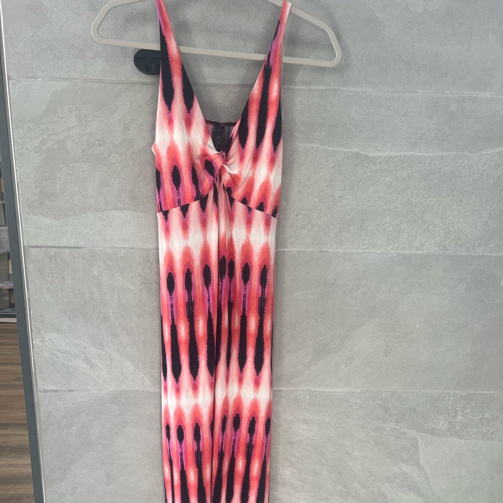 Stylish Pink and Black Maxi Dress
